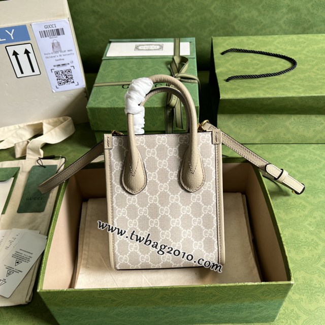 gucci專櫃新款手提包 古馳米膠燕麥色小號托特包 jcp1725